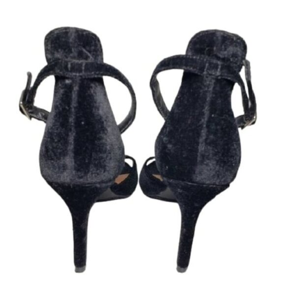 14th Union Black Velvet Open Toe Heels Sz 8M - Picture 8 of 9
